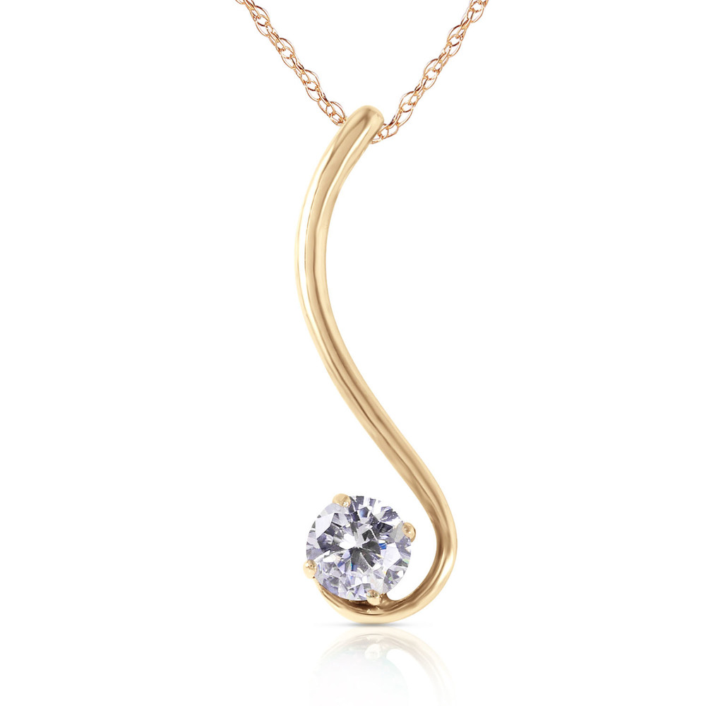14K. SOLID GOLD NECKLACE WITH NATURAL 0.50 CT. DIAMOND (Yellow Gold)